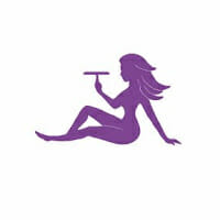 The logo of the NYU Violet Femmes.
