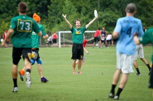 Portland Rhino's Dylan Freechild celebrates a goal at 2013 Terminus.