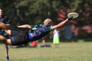 Toronto GOAT's Anatoly Vasilyev lays out for the catch block.