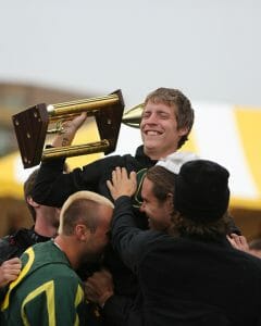 Dylan Freechild winning the Callahan award. Photo: Alex Fraser -- UltiPhotos.com