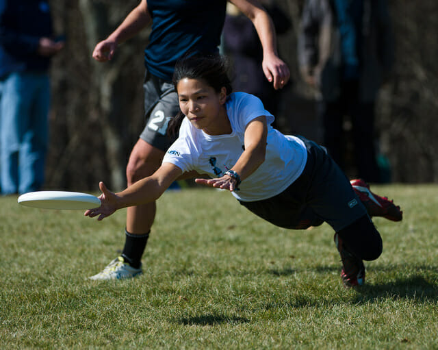 A North Carolina player bids for the disc at Queen City Tune Up.