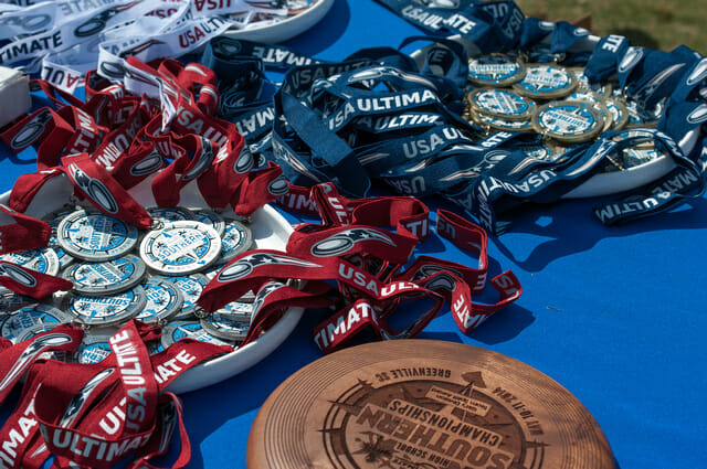 Trophies at the 2014 Southern Regional High School Championships.