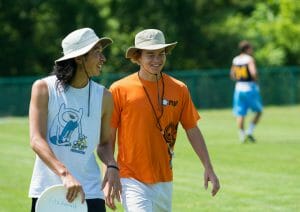 Counselors Wesley Chow (left) and Eli Motycka at NUTC.