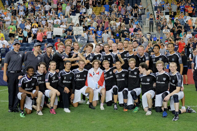 The 2014 DC Current with the MLU trophy.
