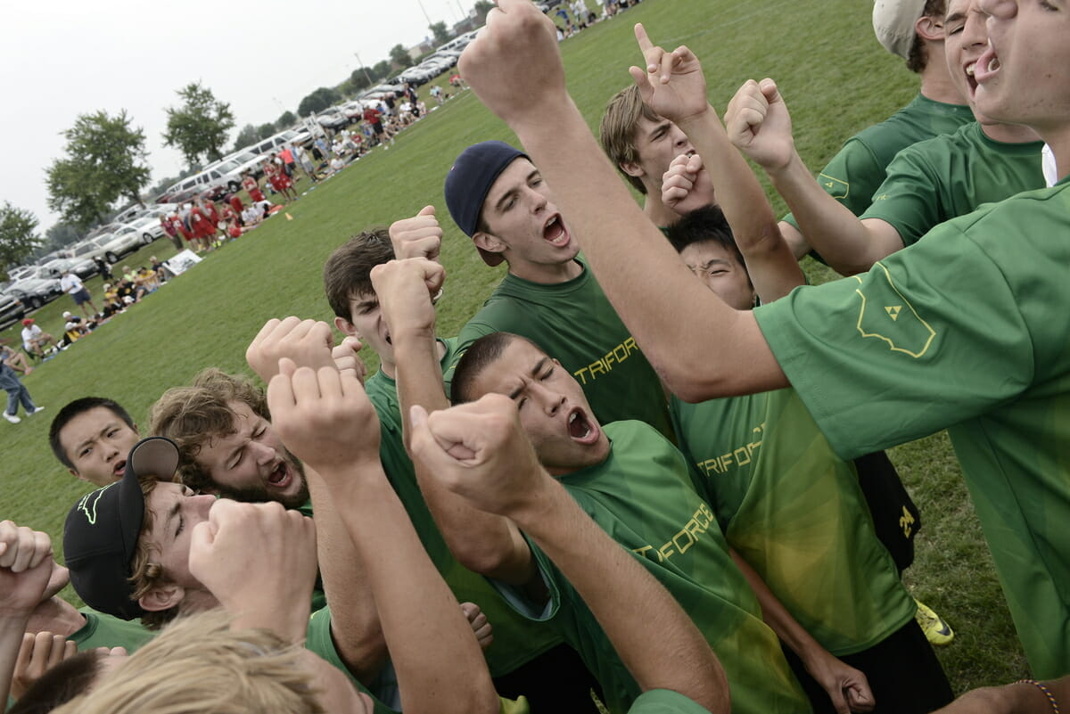 North Carolina TriForce cheers after winning the 2014 Youth Club Championships