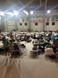 The volunteers gym floor housing.