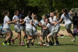 The HB Woodlawn girls celebrate their Southerns title. Photo: Christina Schmidt -- UltiPhotos.com