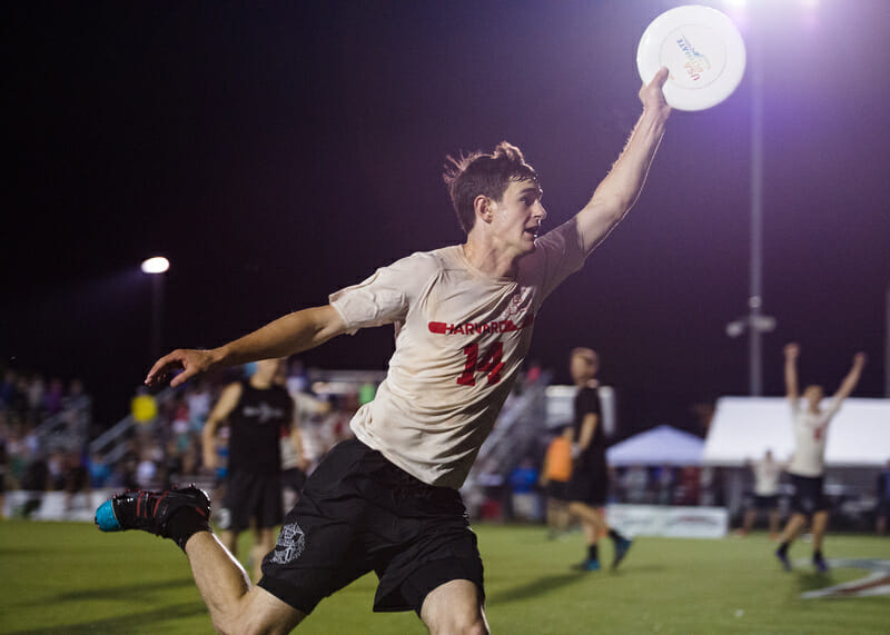 John Stubbs caught the winning goal after a historic performance against North Carolina. Photos: Kevin Lecaire -- Ultiphotos.com