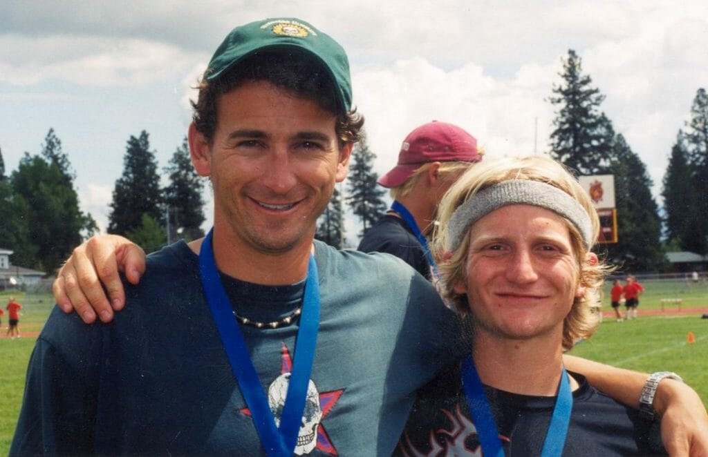 With future Revolver co-founder Nick Handler after winning 2002 College Nationals