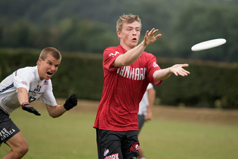 Anders Ruge of the Denmark National Tea competing at last summer's U23 World Championships. Photo: Jolie J Lang -- UltiPhotos.com