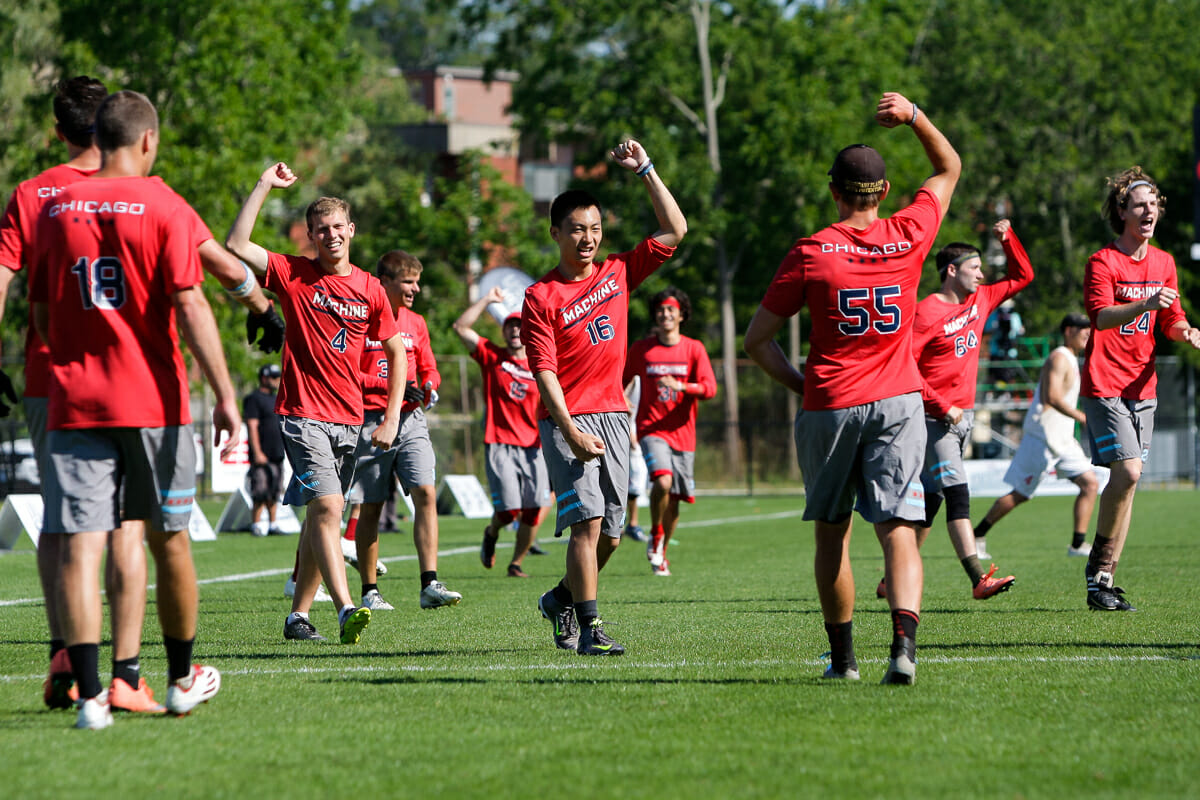 Machine celebrates at the 2016 US Open. Photo: Burt Granofsky -- UltiPhotos.com