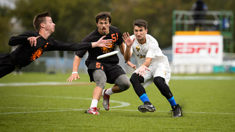 Revolver's Cassidy Rasmussen catches under pressure. Photo: Paul Andris -- UltiPhotos.com