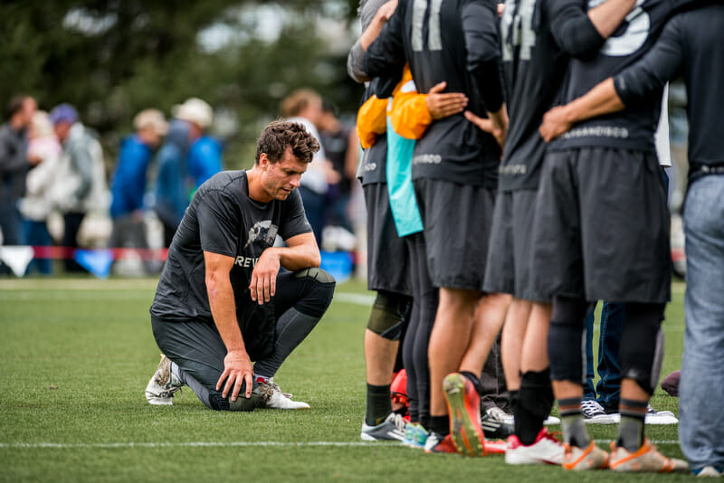 Revolver's Beau Kittredge grapples with the loss to Ironside. Photo: Taylor Nguyen -- UltiPhotos.com