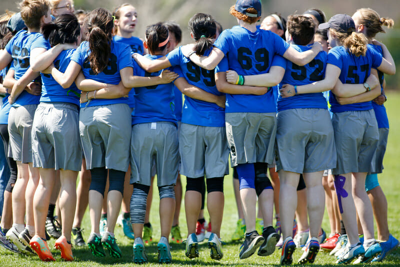 Wellesley gets hyped at Metro Boston D-III Women's Conference Championships 2017.