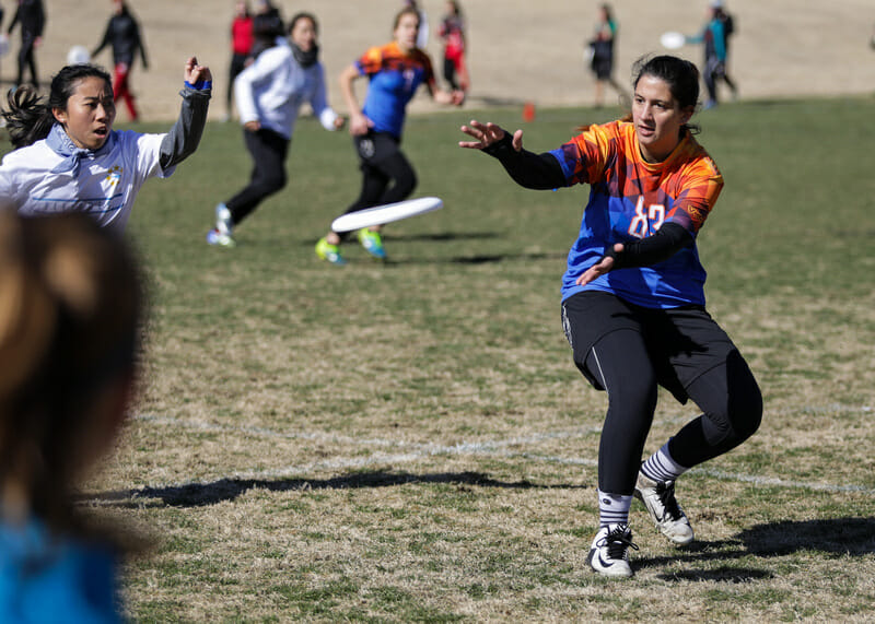 A Florida player prepares to secure a catch Queen City Tune Up 2018.