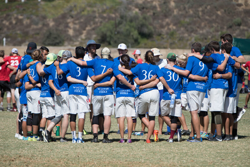 Polars Bears huddle during the game to go at the 2017 Southwest Regional Championships.