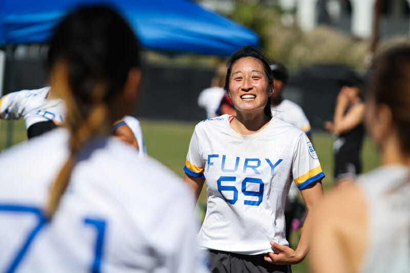 Fury's Meeri Chang at the 2018 Club National Championships. 