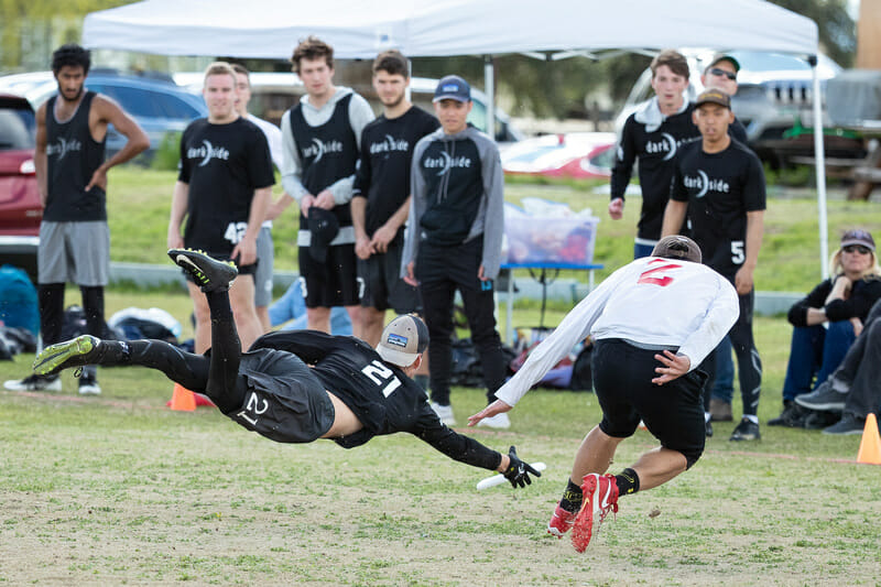 UNC's Matt Gouchoe-Hanas goes for a low one at the 2019 Stanford Invite.