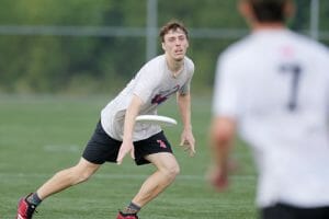 Middlebury's Kai DeLorenzo at the 2019 D-III College Championships. Photo: Williams 'Brody' Brotman -- UltiPhotos.com