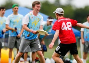 Richmond's Chris Selwood at the 2019 D-III College Championships. Photo: William 'Brody' Brotman -- UltiPhotos.com