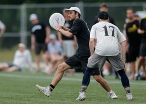 Bowdoin's Conor Belfield at the 2019 D-III College Championships. Photo: Williams 'Brody' Brotman -- UltiPhotos.com