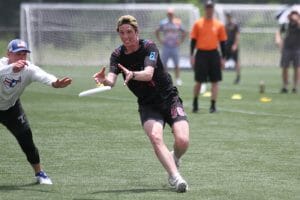 Middlebury's Asher Lantz at the 2019 D-III College Championships. Photo: William 'Brody' Brotman -- UltiPhotos.com