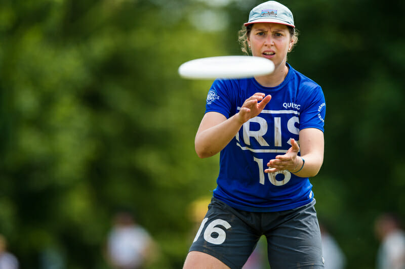 Quebec Iris were one of nine women's teams to join the New York Warmup on the first weekend of sanctioned club play in 2019. Photo: Paul Andris -- UltiPhotos.com