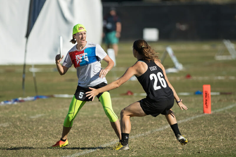 BFG's Kate Kingery at the 2018 Club Championships. Photo: Rodney Chen -- UltiPhotos.com