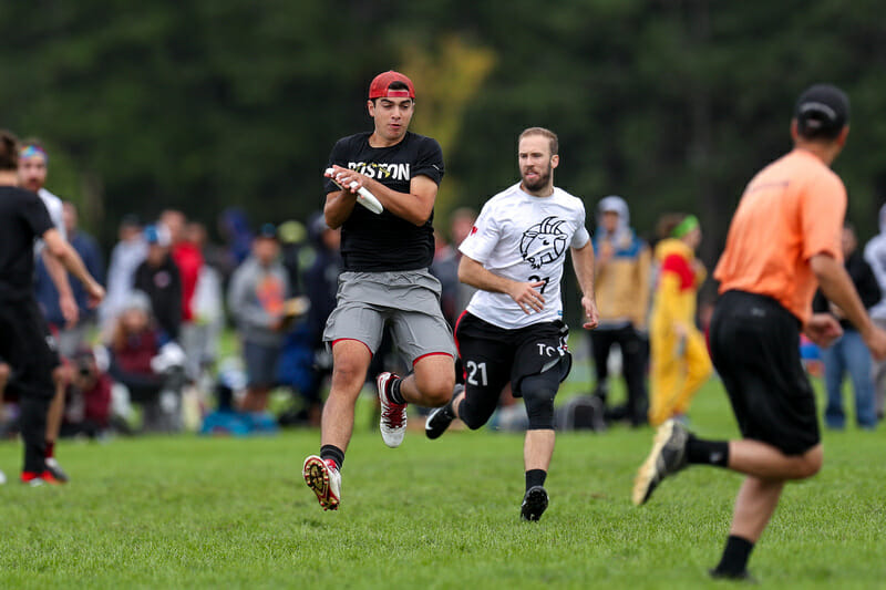 Boston Dig's Mac Hecht and Toronto GOAT's Geoff Powell could both hae a big part to play in another classic matchup between the two rivals at Northeast Regionals this weekend. Photo: Paul Rutherford -- UltiPhotos.com