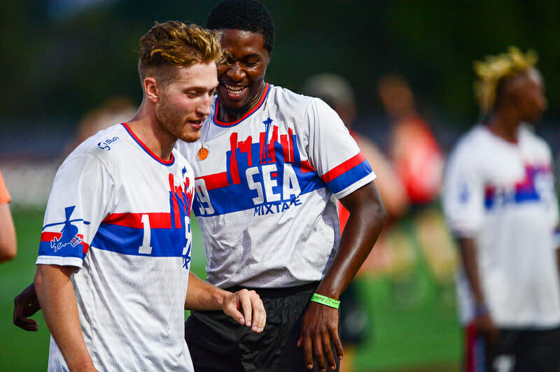 Kieran Kelly and Khalif El Salaam of Seattle Mixtape at the 2019 US Open. Photo: Kevin Leclaire -- UltiPhotos.com