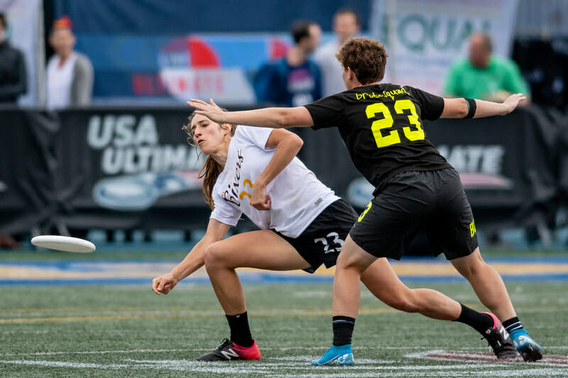 Both Cat Phillips of Toronto 6ixers and Lauren Sadler of Brute Squad received votes for Defensive Player of the Year, though neither ended up on the podium. Photo: Sam Hotaling -- UltiPhotos.com