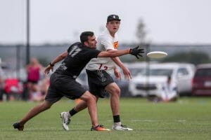 Minnesota's Cole Jurek at the 2019 College Championships. Photo: Paul Rutherford -- UltiPhotos.com