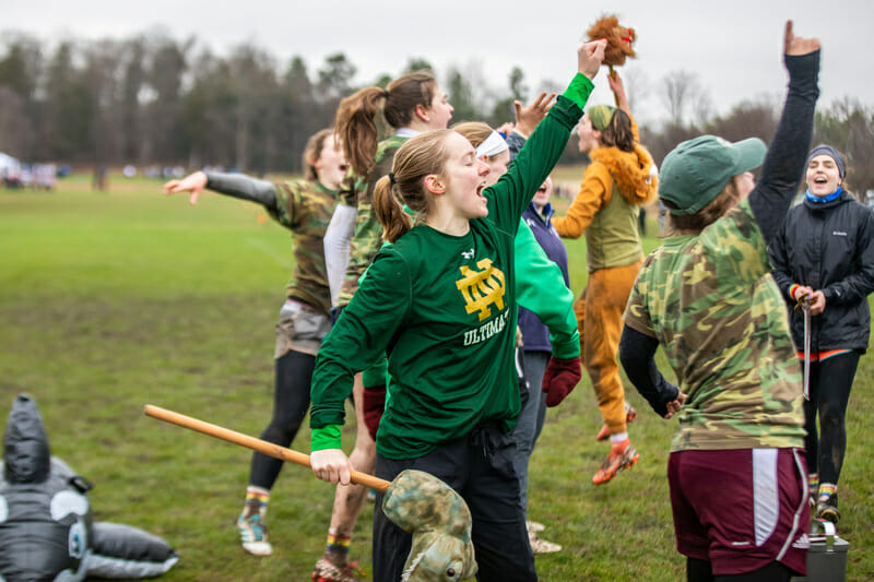 Notre Dame at Queen City Tune Up 2020. Photo: Katie Cooper -- UltiPhotos.com