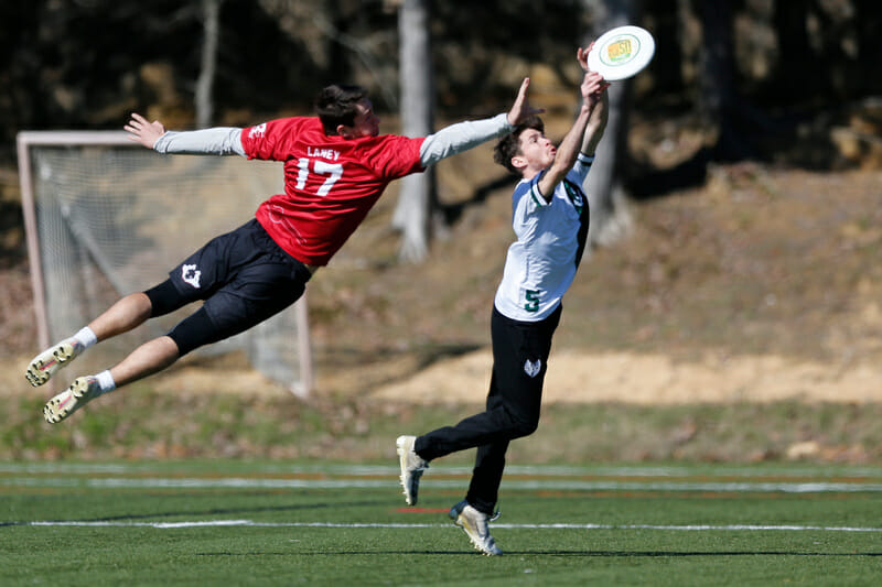 NC State's John Laney goes for the big block against UNCW at Carolina Kickoff. Photo: William 'Brody' Brotman -- UltiPhotos.com