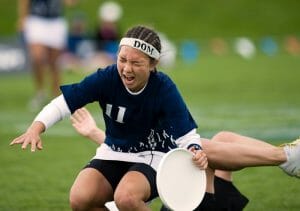 Carolyn Finney dominated the 2011 College Championships final on a sprained ankle. Photo: Brian Canniff -- UltiPhotos.com