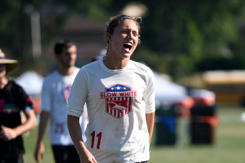 Slow White's Ari Nelson at WUCC 2018. Photo: Jolie J Lang -- UltiPhotos.com