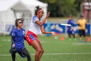 The US National Team's Samiya Ismail lines up a catch at the 2019 U24 World Championships.