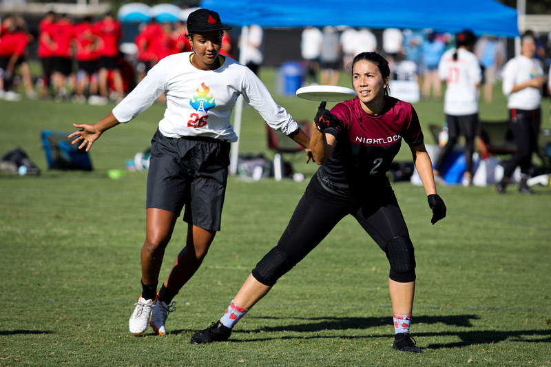 Nightlock's Marisa Rafter at the 2019 USA Ultimate Frisbee Club Championships.