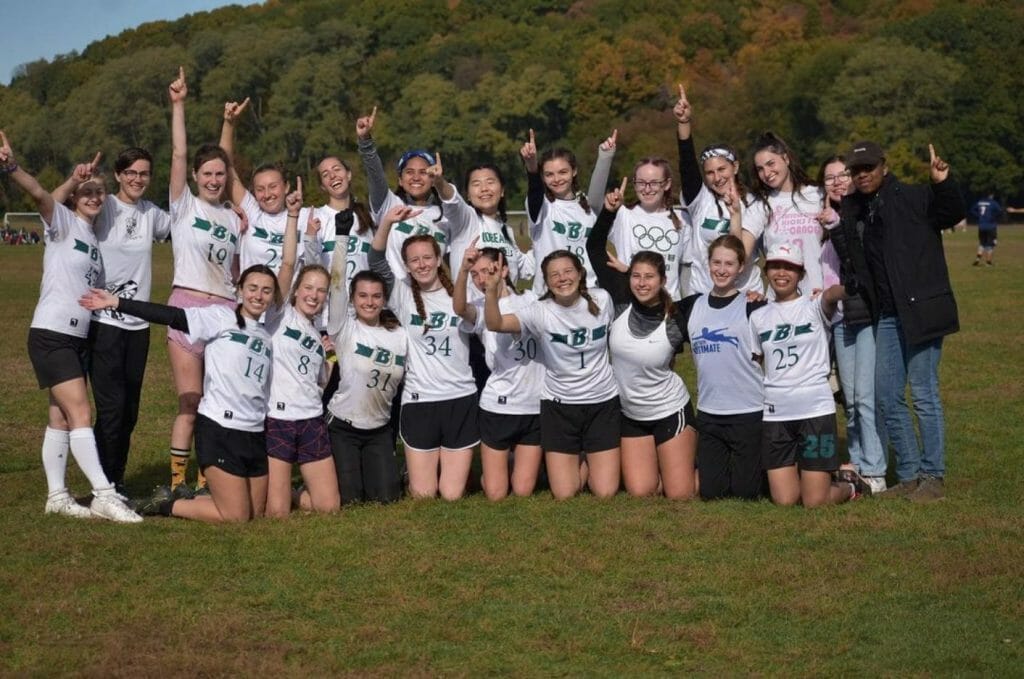 SUNY Binghamton Big Bear after winning Metro East Regionals 2021. Photo: Binghamton Ultimate