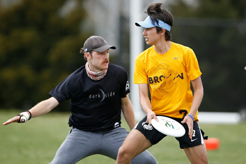 Brown's Leo Gordon is marked by North Carolina's Liam Searles-Bohs in the semifinals of Smoky Mountain Invite 2022.