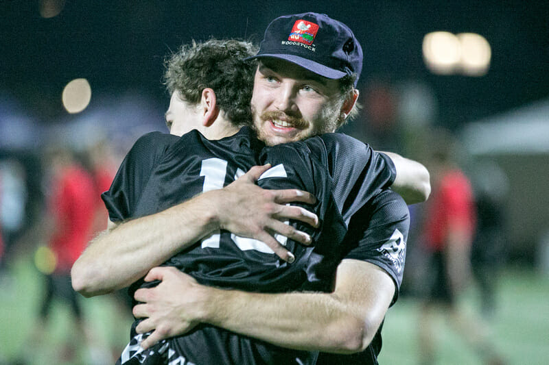 North Carolina's Liam Searles-Bohs after winning the 2021 D-I College national championship.