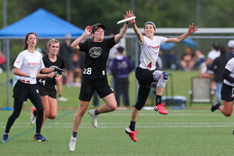 The Vermont vs. Stanford prequarter was just one of many women's games on Saturday to be defined by big runs. Photo: Paul Rutherford -- UltiPhotos.com