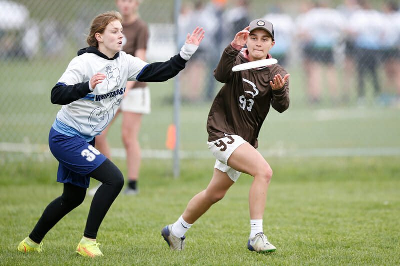 Anna Sivinski had a big day for Lehigh at the 2022 D-III College Championships. Photo: William 'Brody' Brotman -- UltiPhotos.com