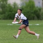 British Columbia's Mika Kurahashi at the 2022 D-I College Championships.