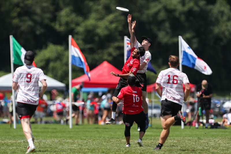 Clapham rose above Furious George to earn their first-ever trip to the world club semifinals at WUCC 2022. Photo: Paul Rutherford -- UltiPhotos.com