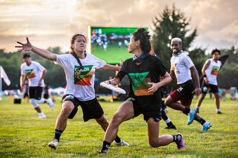 The Color of Ultimate game at WUCC 2022. Photo: Katie Cooper -- UltiPhotos.com