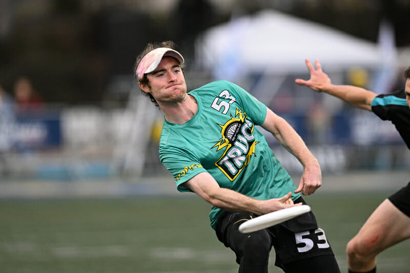 Jonny Malks was unstoppable for Truck Stop in their semifinal victory over PoNY, including throwing the game winner. Photo: Kevin Leclaire - Ultiphotos.com