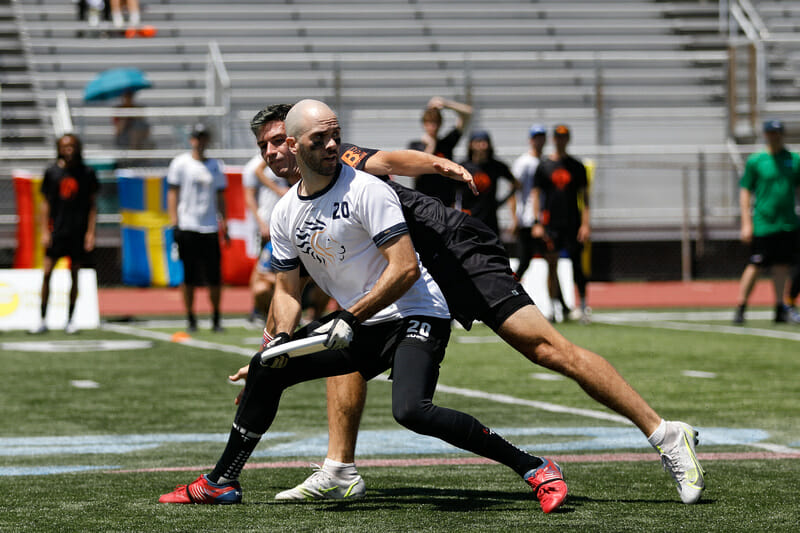 As usual, Grant Lindsley was a force for New York PoNY's D-line in their quarterfinal against Chain Lightning. Photo: Marshall Lian -- UltiPhotos.com