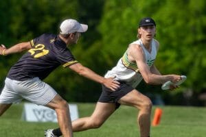Colorado College's Oliver Kraft in the 2023 D-III College Championship semifinal. Photo: Kevin Wayner - UltiPhotos.com