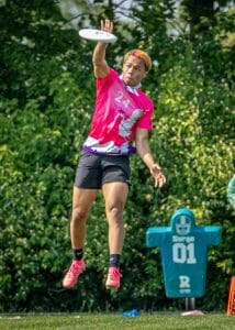 Middlebury's Malachi Raymond at the 2023 D-III College Championships. Photo: Rudy Desort -- UltiPhotos.com